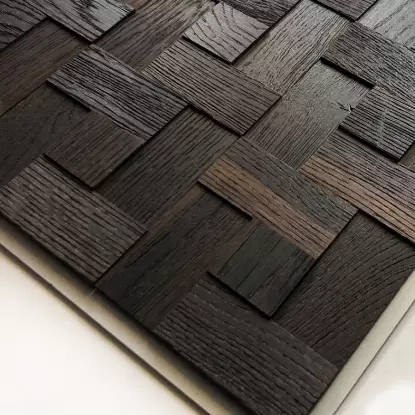 Деревянная мозаика Shape Brushed Graphite Шейп «Браш. Графит»
