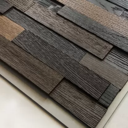 Деревянная мозаика Line Brushed Graphite Лайн «Браш. Графит»