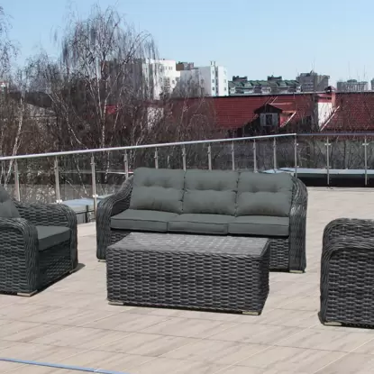 Садовая мебель Комплект мебели из ротанга OUTDOOR Касабланка, графит