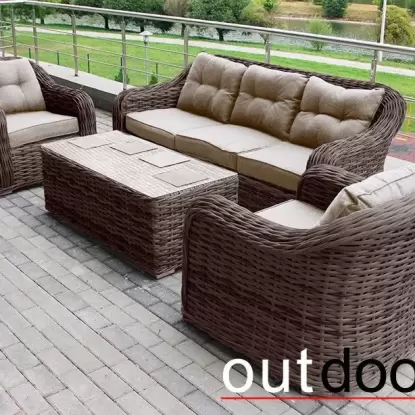 Садовая мебель Комплект мебели из ротанга OUTDOOR Касабланка, коричневый