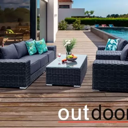 Садовая мебель Комплект мебели из ротанга OUTDOOR Мадейра, графит