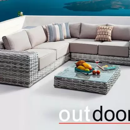 Садовая мебель Комплект мебели из ротанга OUTDOOR Санторини, светлый микс