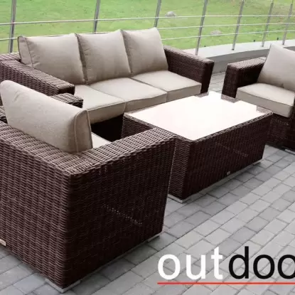 Садовая мебель Комплект мебели из ротанга OUTDOOR Флорида, коричневый