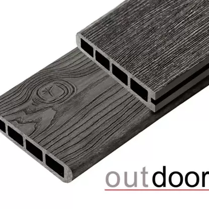 Террасная доска 3D завершающая STORM/OCEAN BLACK черная
